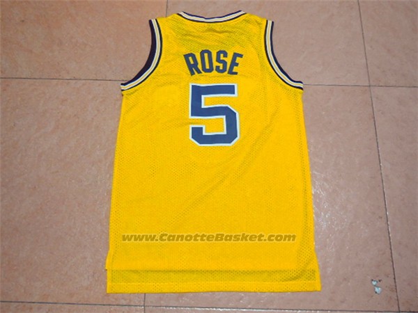 Maglia NCAA Michigan State Spartans Jalen Rose #5 Retro Giallo